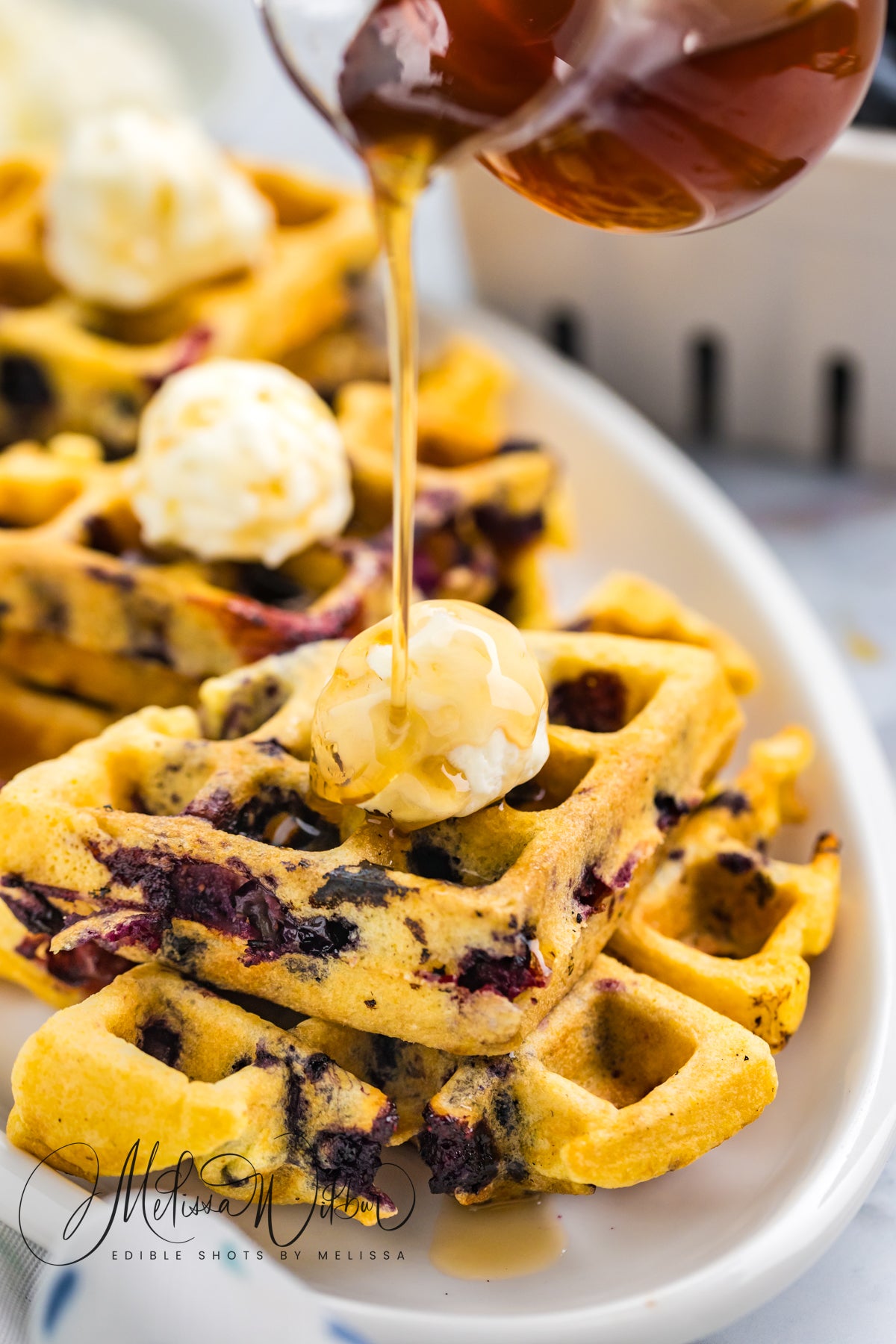 Blueberry Cornbread Waffle