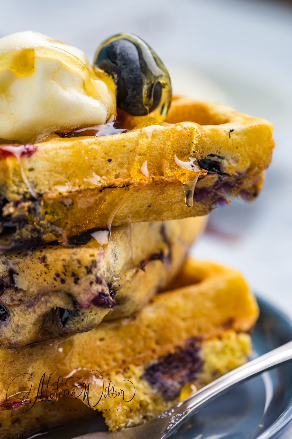 Blueberry Cornbread Waffle