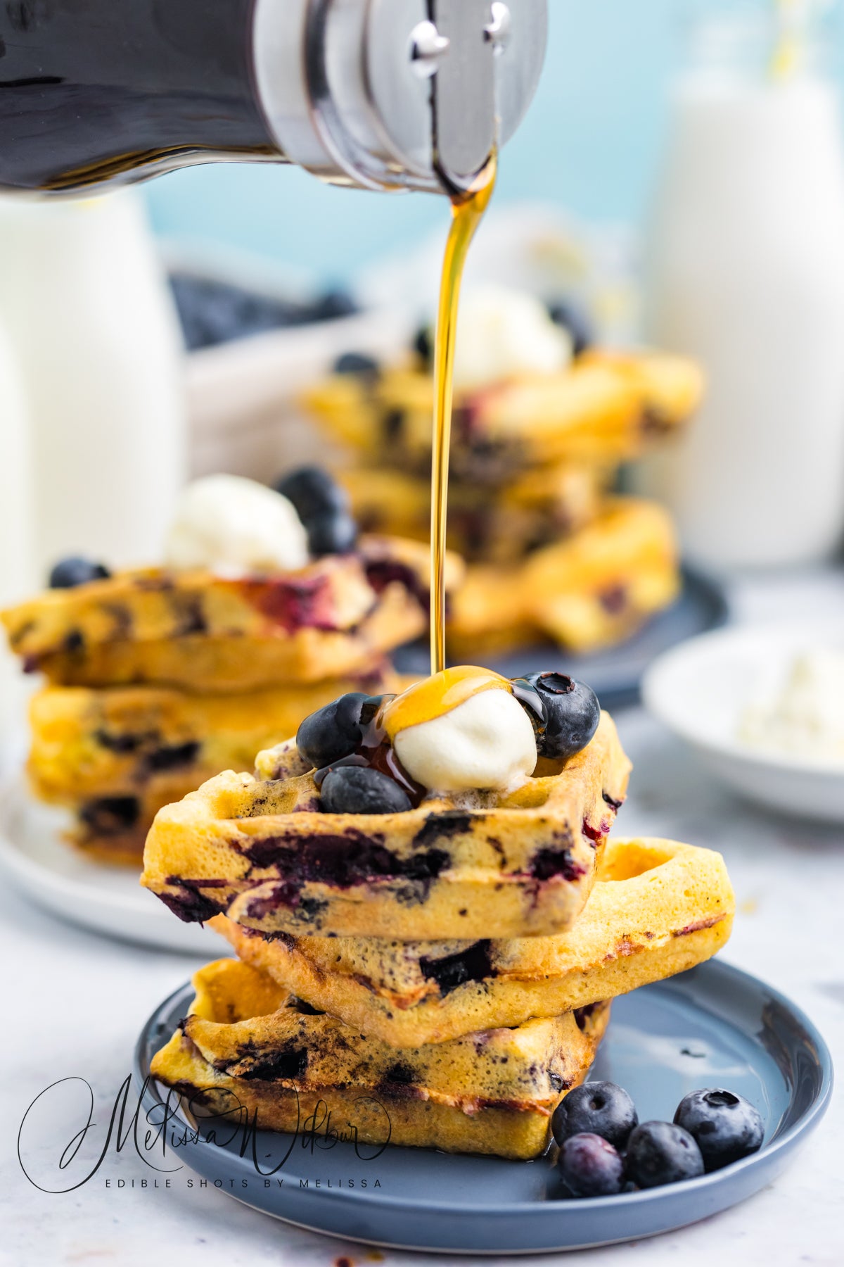 Blueberry Cornbread Waffle